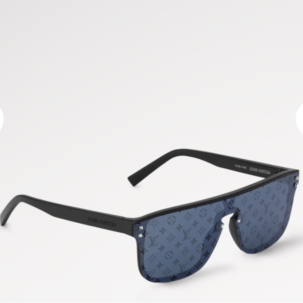 Louis Vuitton Waimea Black Frame Sunglasses with Blue Lenses
